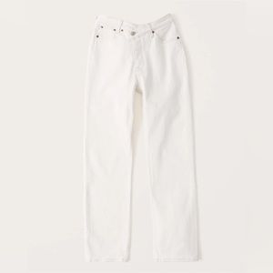 Abercrombie “The Dad” High Rise jean in Bone white